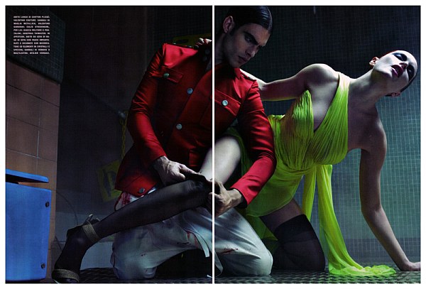 Vogue Italia March 2010 | Jon Kortajarena & Rie Rasmussen by Steven Klein