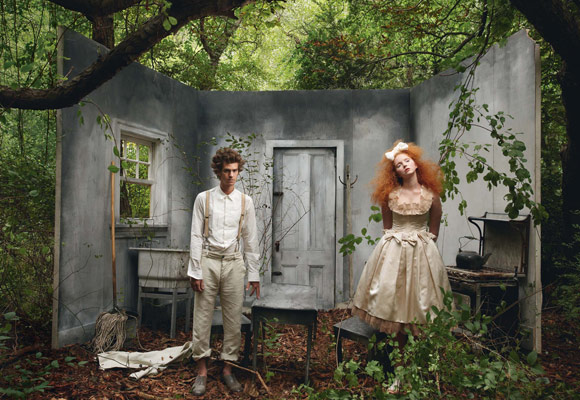 Vogue | Little Girl & Boy Lost–Andrew Garfield, Lily Cole & Lady GaGa by Annie Leibovitz