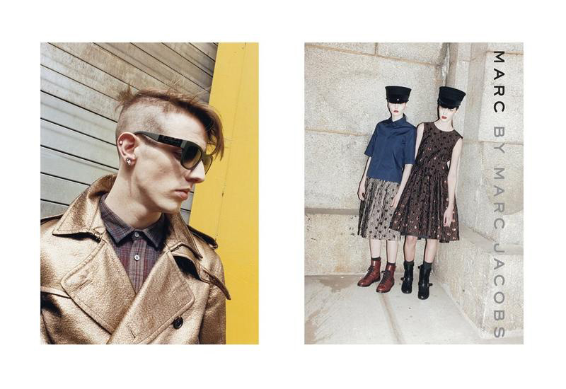 Aaron Vernon Dons Marc by Marc Jacobs’ Gold Trench for their Fall/Winter 2012 Campaign