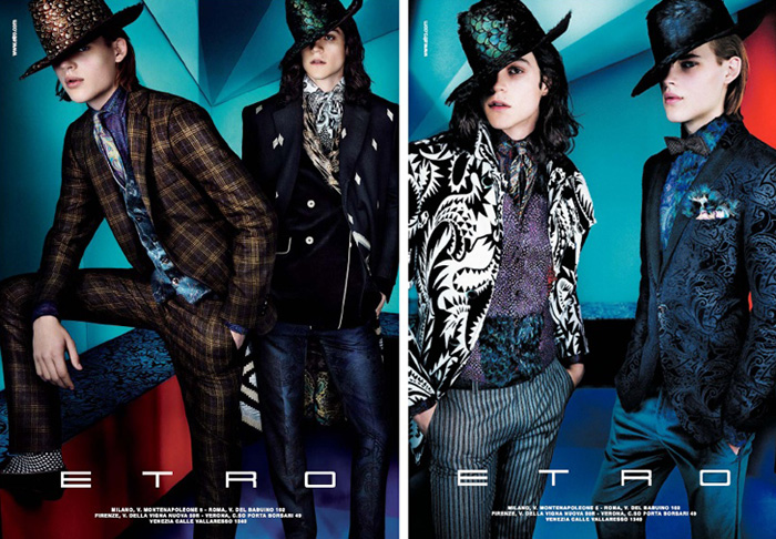 Miles McMillan & Ton Heukels are Clad in Prints for Etro’s Fall/Winter 2012 Campaign
