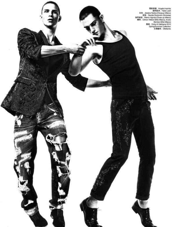Clinton Weber & André Bentzer by Giampaolo Sgura | Dolce & Gabbana 20th Anniversary
