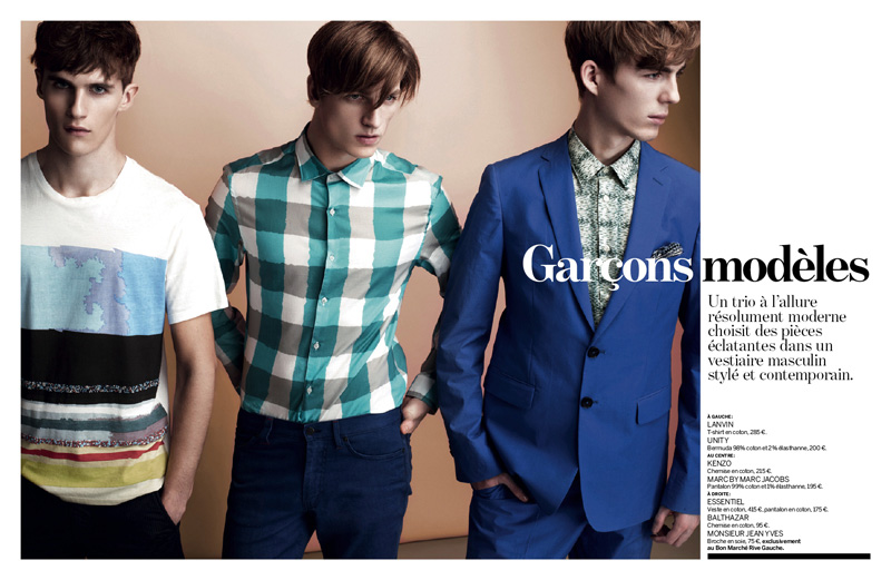 Hugo Sauzay, Luka Badnjar & Milo Spijkers by Rafael Stahelin for Le Bon Marché Magazine
