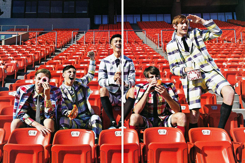 Aiden Andrews, Daisuke Ueda, Robert Rae, Rutger Derksen & Takeshi Mikawai by Junji Hata in Thom Browne for Popeye