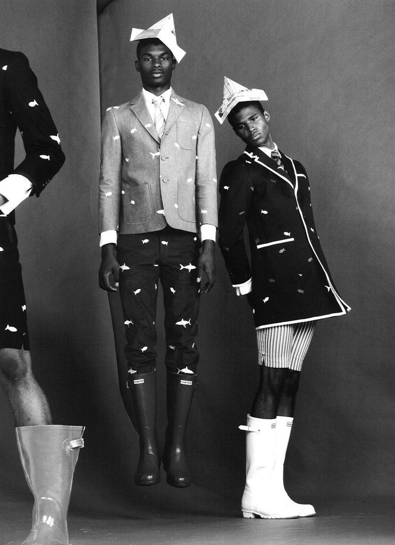 Salieu Jalloh, Henry Watkins & Ambrose Carter by Benny Horne in Thom Browne for Wonderland