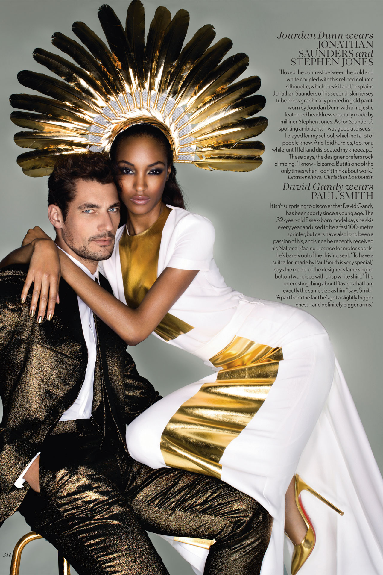 A Gilded David Gandy Appears in British Vogue’s September 2012 Issue