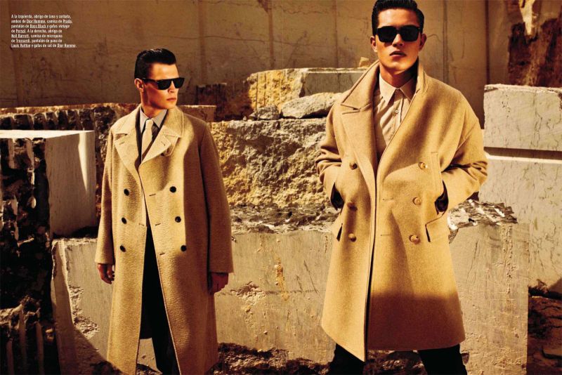 Francisco Lachowski & Adrian Wlodarski are Clad in Camel Hues for GQ España