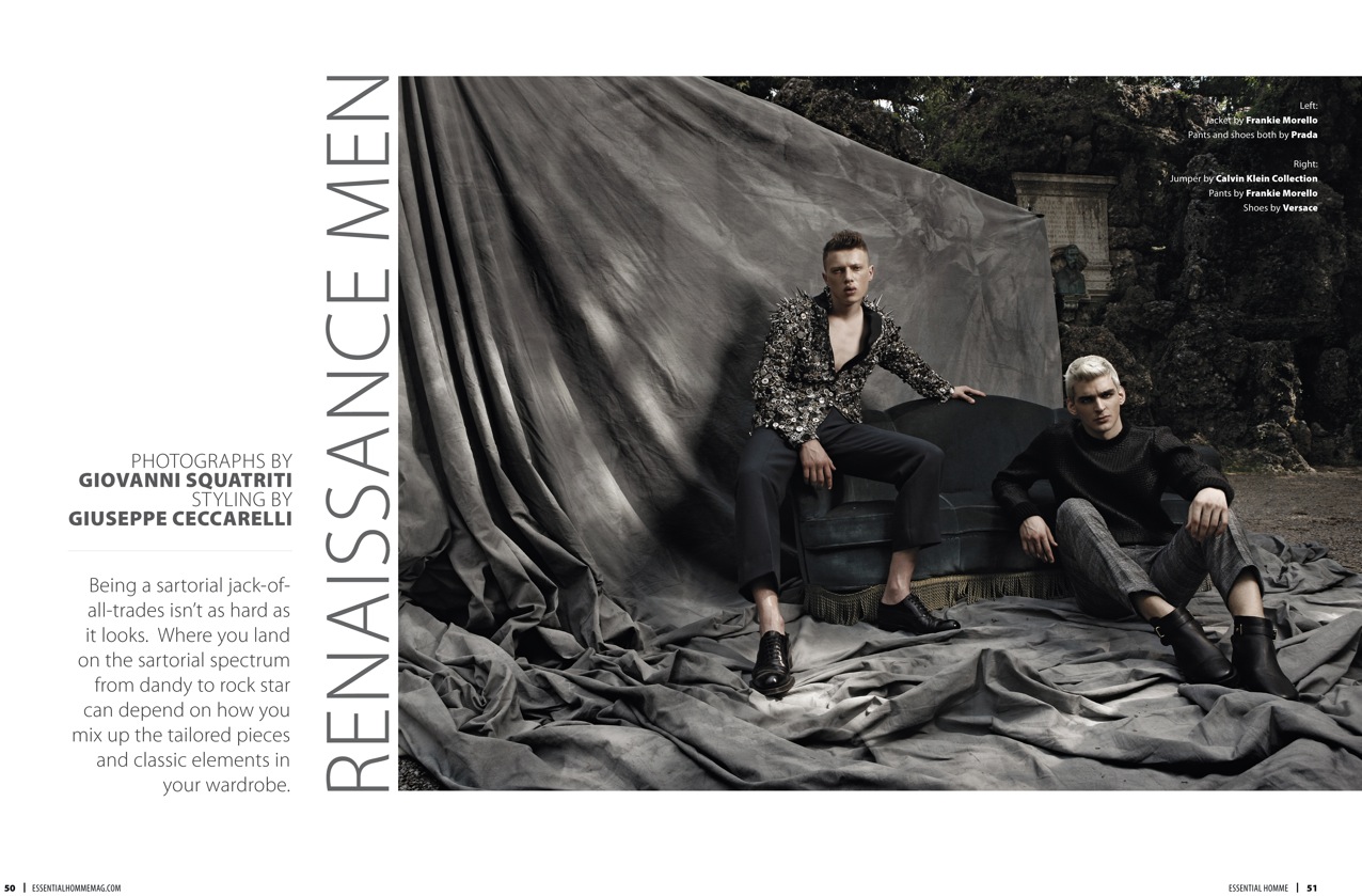 Simone Nobili, Chris Grib, Riccardo Mora, Alessandro Mele, Fabio Mancini, & Samuele Visentin Define Italian Luxe for Essential Homme