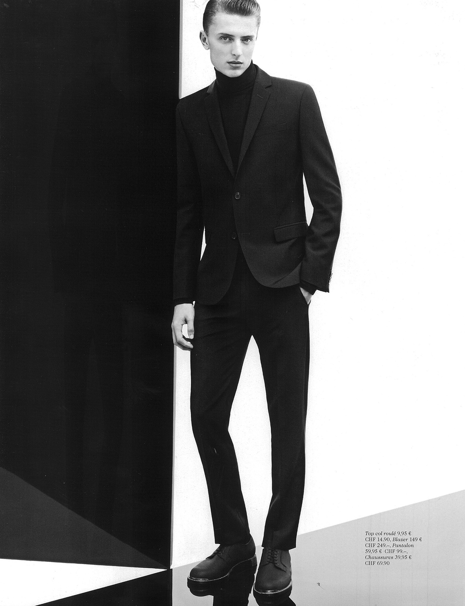 Max Rendell & Robin Ahrens are ‘Men in Black’ for H&M Winter 2012 Magazine