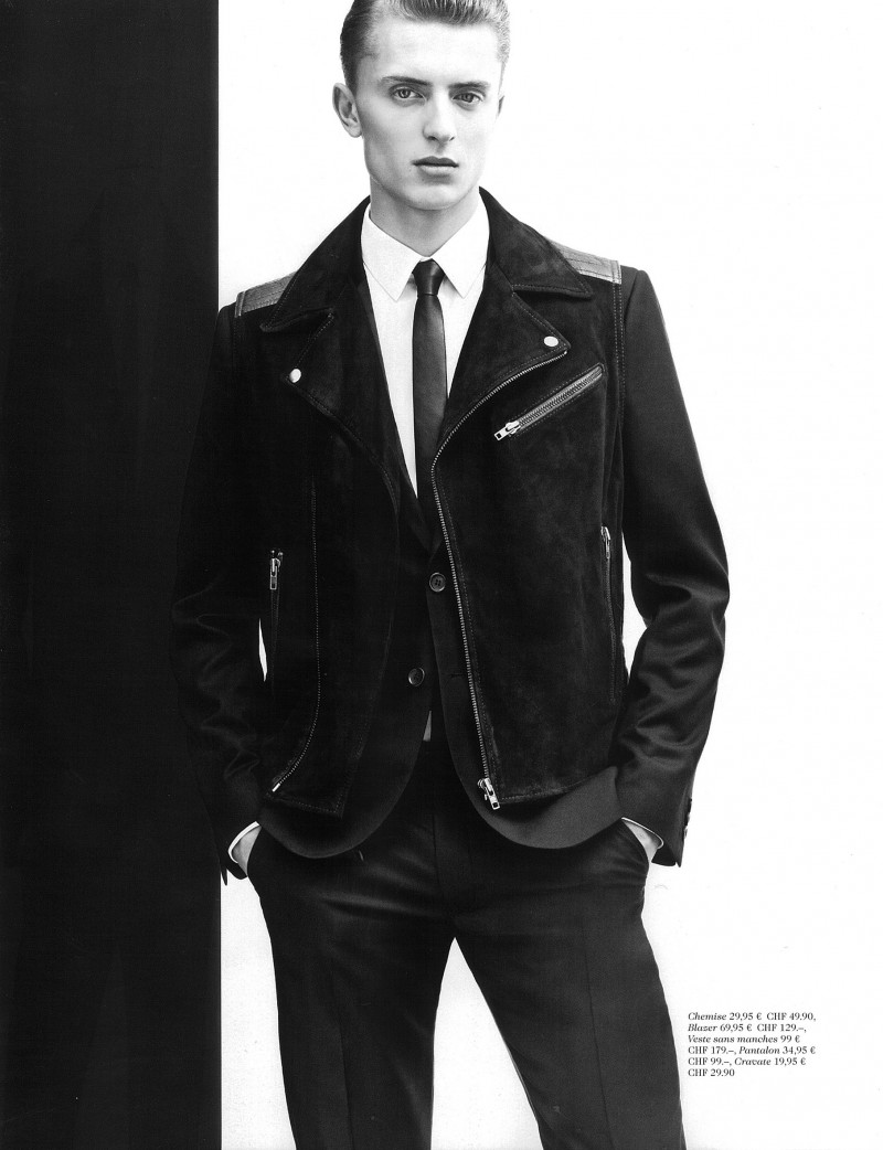 Max Rendell & Robin Ahrens are 'Men in Black' for H&M Winter 2012 Magazine