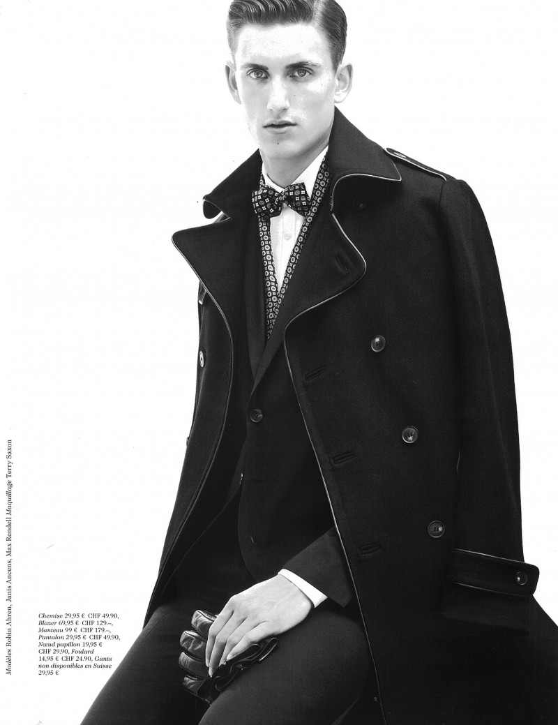 Max Rendell & Robin Ahrens are 'Men in Black' for H&M Winter 2012 Magazine