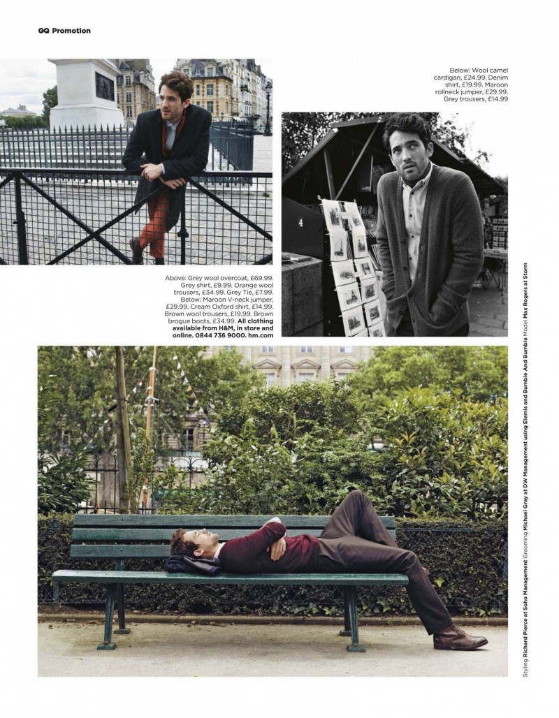Max Rogers Models H&M's Fall/Winter 2012 Styles for British GQ