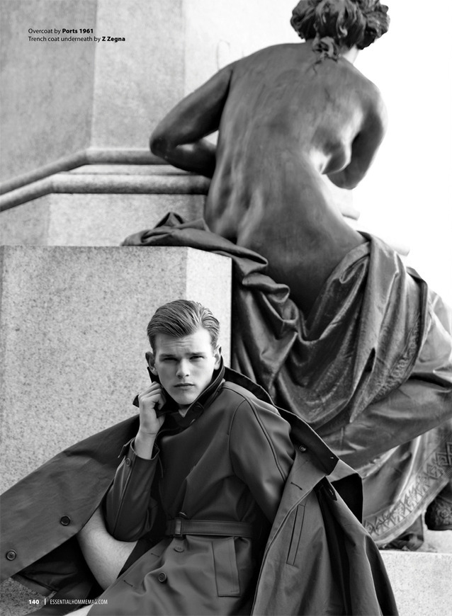 Alex Michels Dons Polished Outerwear Pieces for Essential Homme
