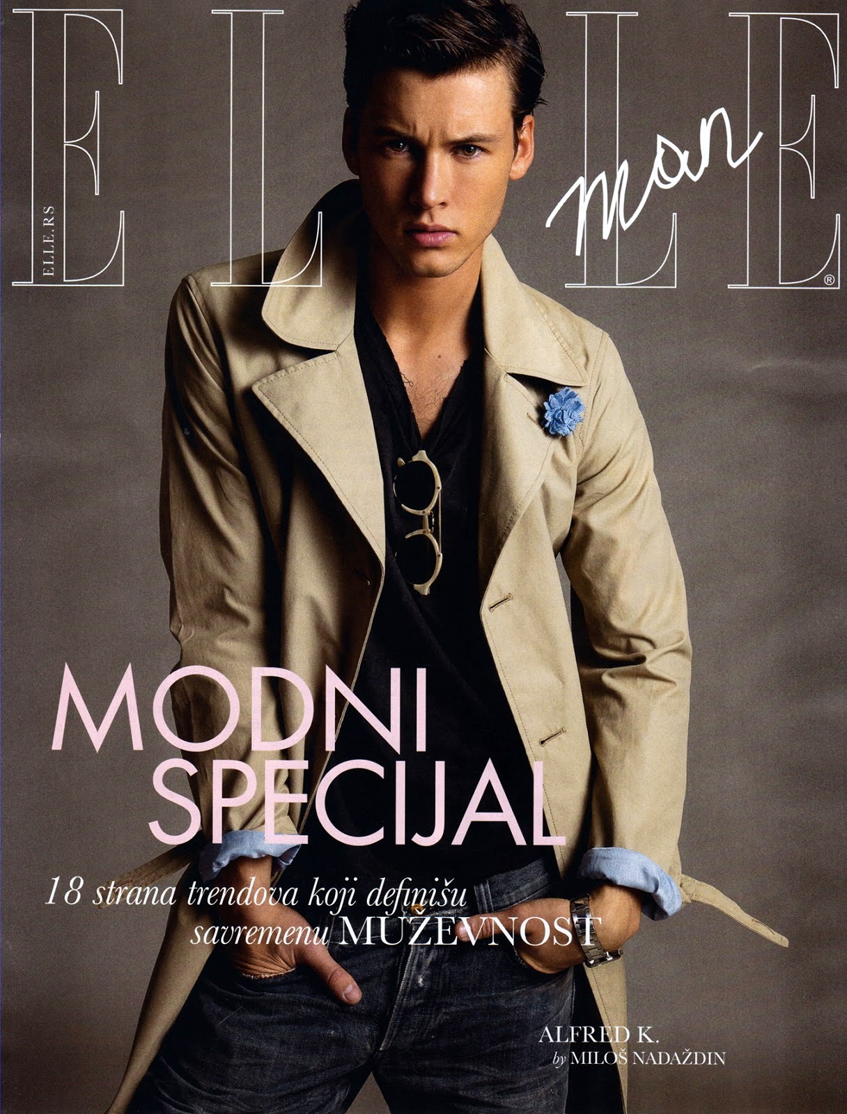 Alfred Kovac Dons Timeless Styles for Elle Man Serbia