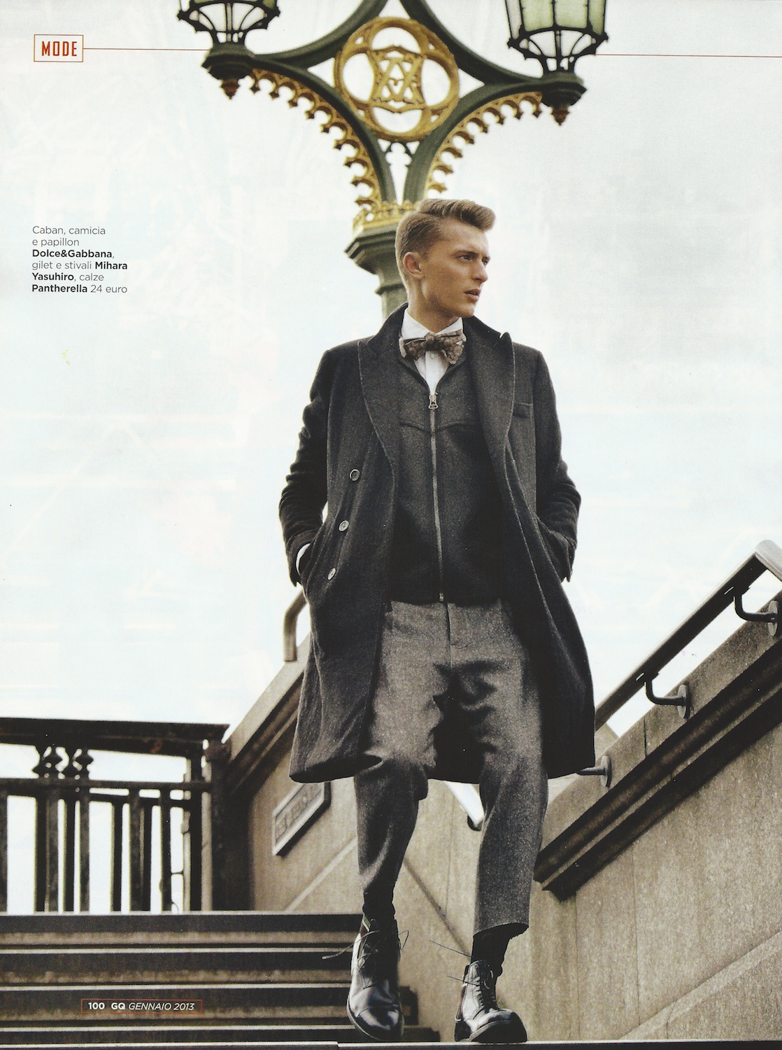 Max Rendell Models Winter Styles for Italian GQ