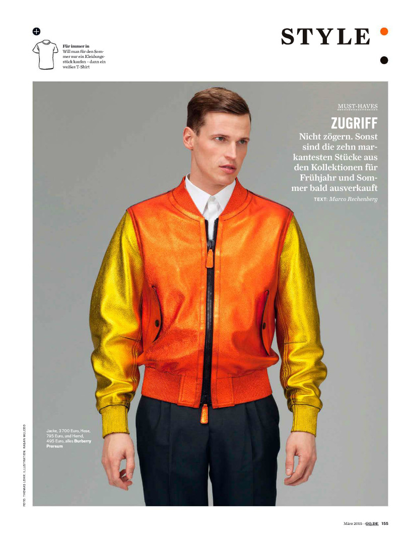 Lars Burmeister Models Spring Trends for GQ Germany