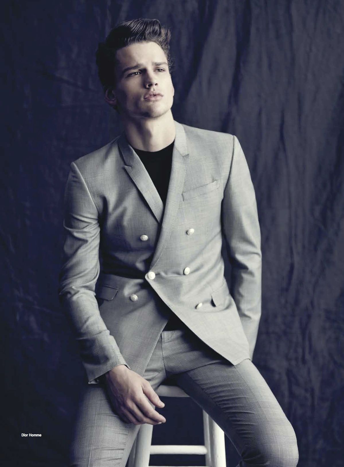 Simon Nessman Models Strong Suits for Details’ March 2013 Issue