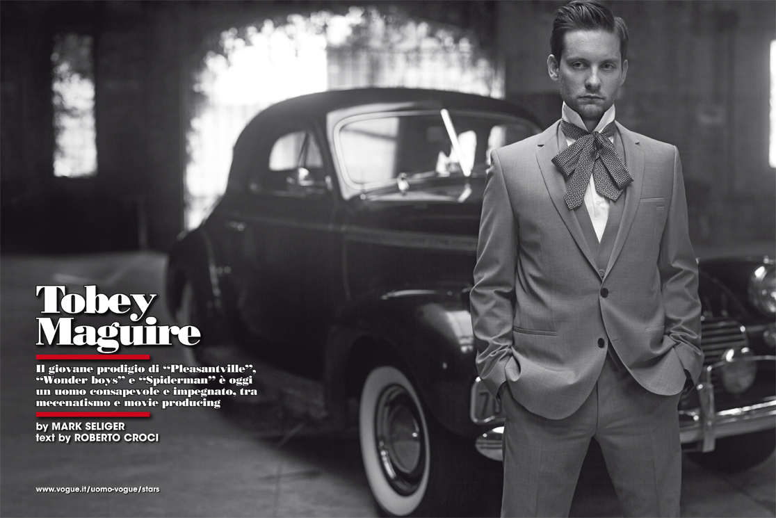 Tobey Maguire Shows a Quiet Calm for L'Uomo Vogue
