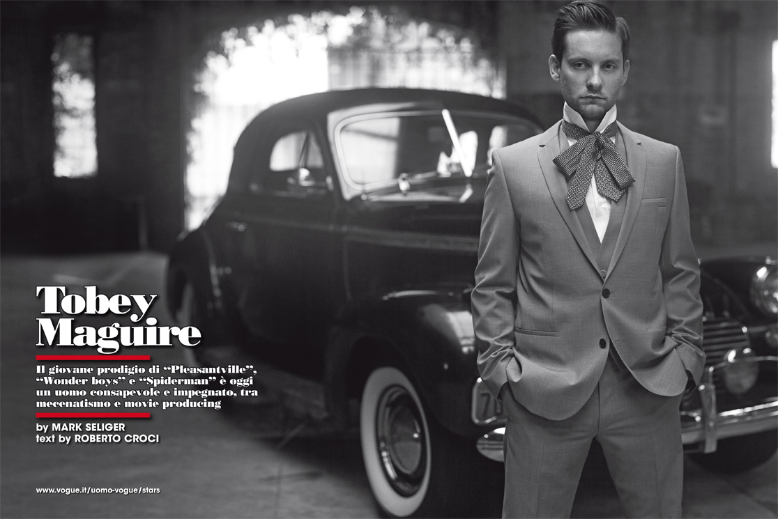 Tobey Maguire Shows a Quiet Calm for L’Uomo Vogue