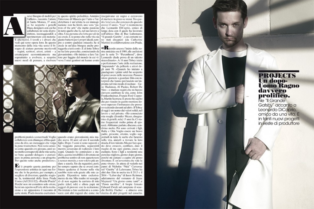 Tobey Maguire Shows a Quiet Calm for L’Uomo Vogue | The Fashionisto