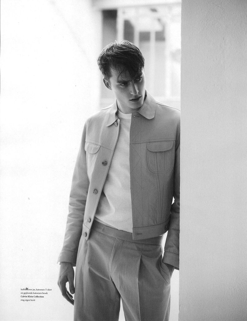 Bastiaan Van Gaalen Graces the Pages of L’Officiel Hommes NL in Calvin Klein Collection