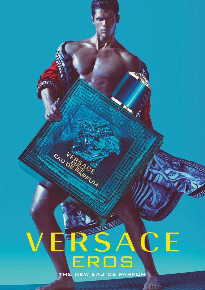 Brian Shimansky poses in an open robe as the face of the Versace Eros fragrance campaign for men. » Brian Shimansky is a Living Divinity for Versace Eros Campaign Brian Shimansky poses in an open robe as the face of the Versace Eros fragrance campaign for men.