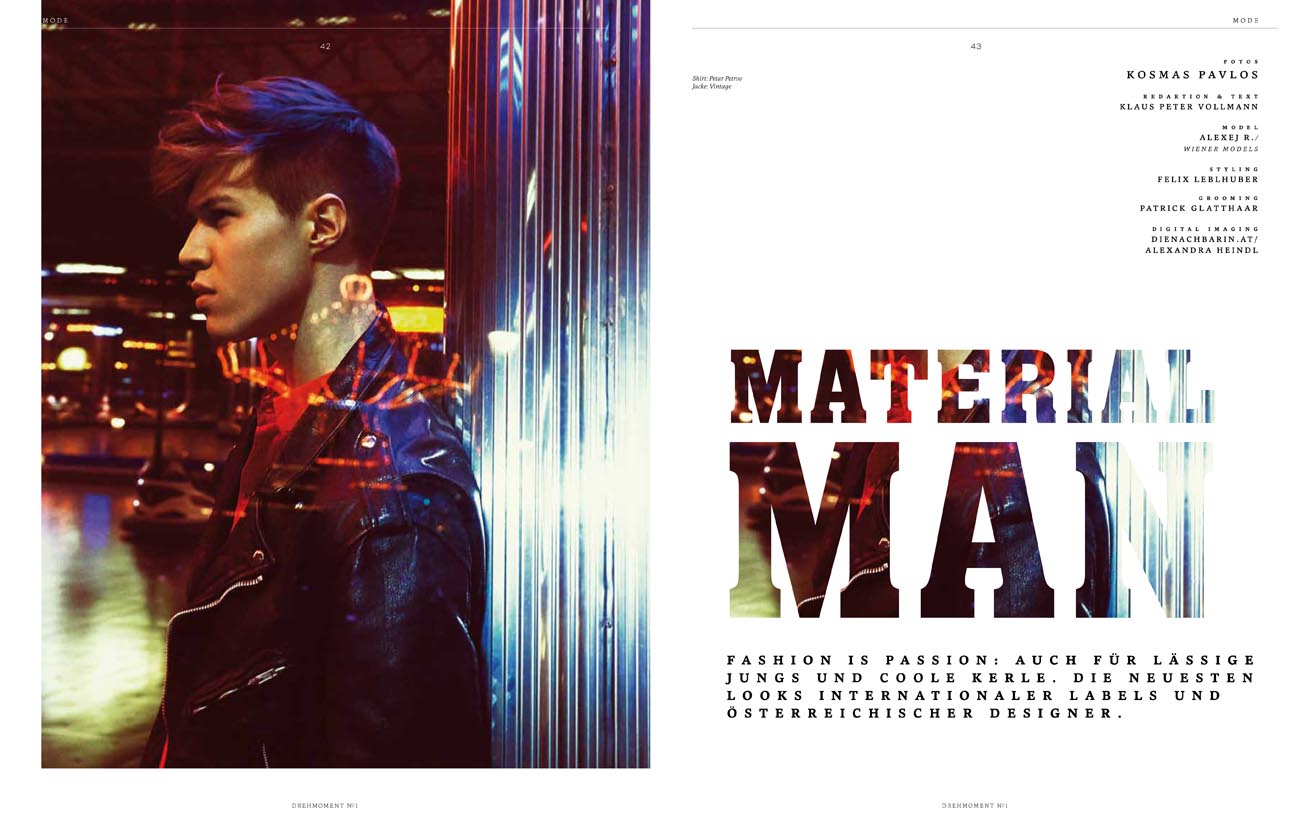 Alexej Roman is a 'Material Man' for Debut Issue of Drehmoment Magazine