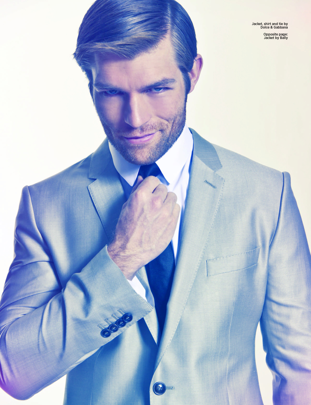 Liam McIntyre Wears Impeccable Styles for DaMan's April 2013 Issue