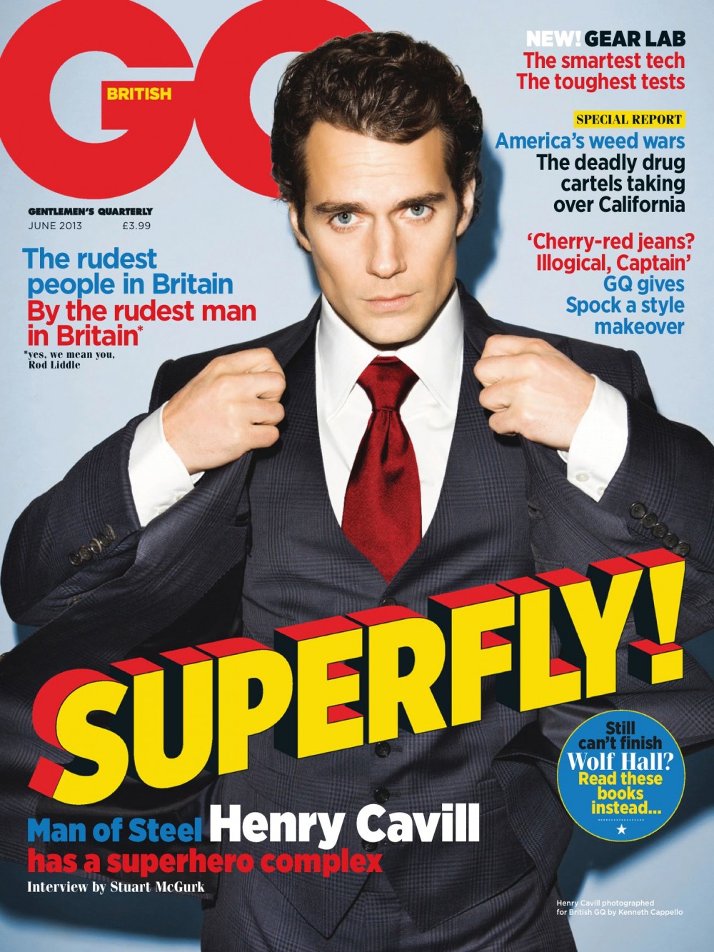 Henry Cavill on the Cover of British GQ Magazine's June 2013 Edition