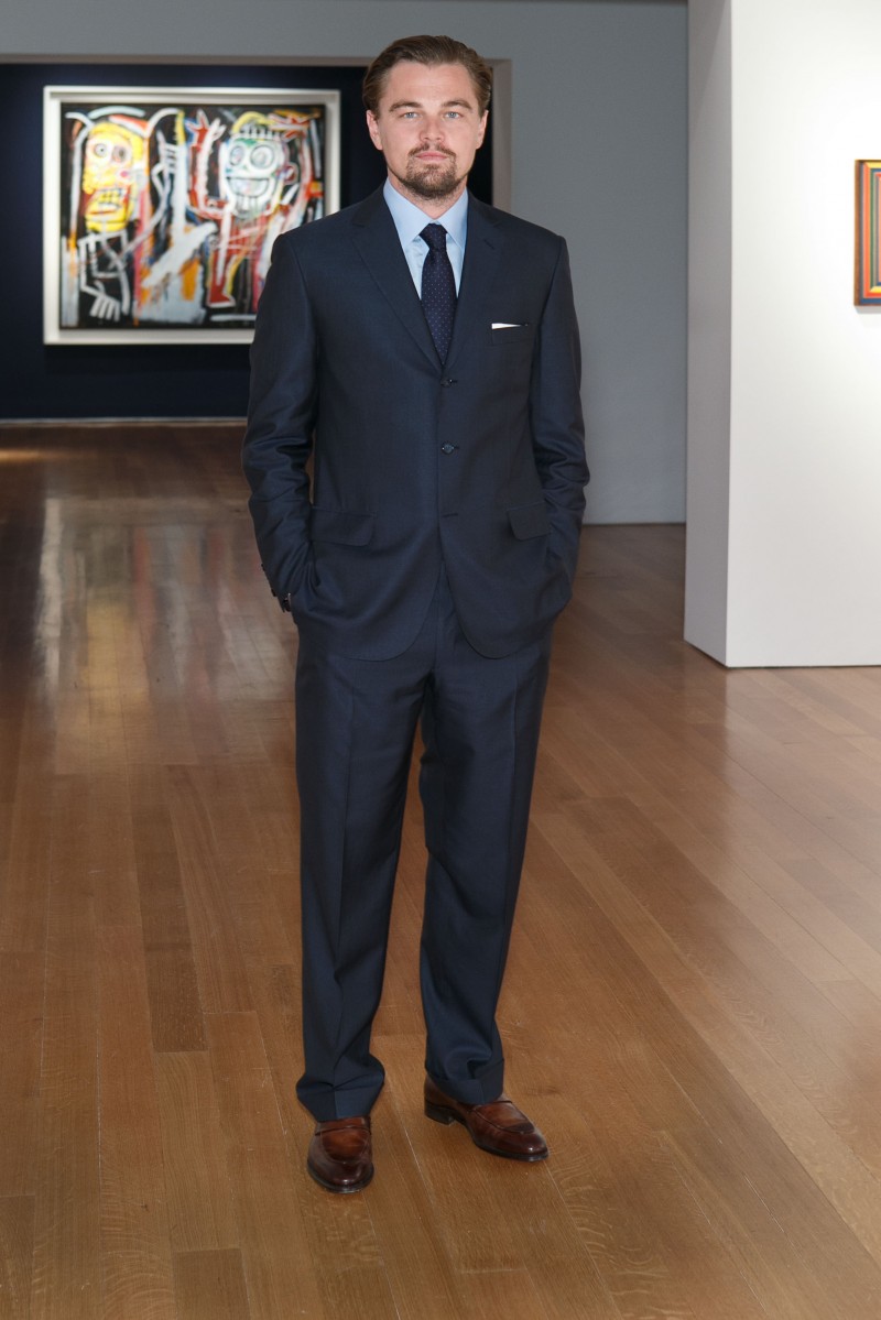 Leonardo DiCaprio wearing a Brioni suit at the Christies Gala Dinner