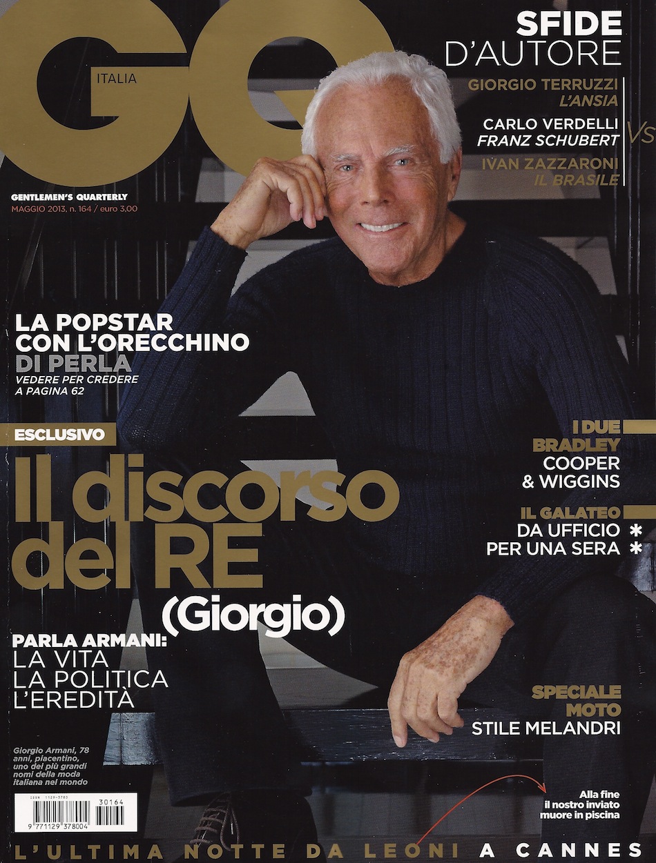 Giorgio Armani Covers GQ Italia’s May 2013 Issue