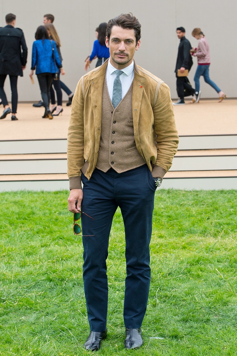 David Gandy at the Burberry Prorsum Menswear Spring Summer 2014 Show in Londo 001 burberry spring summer 2014 guests 0005