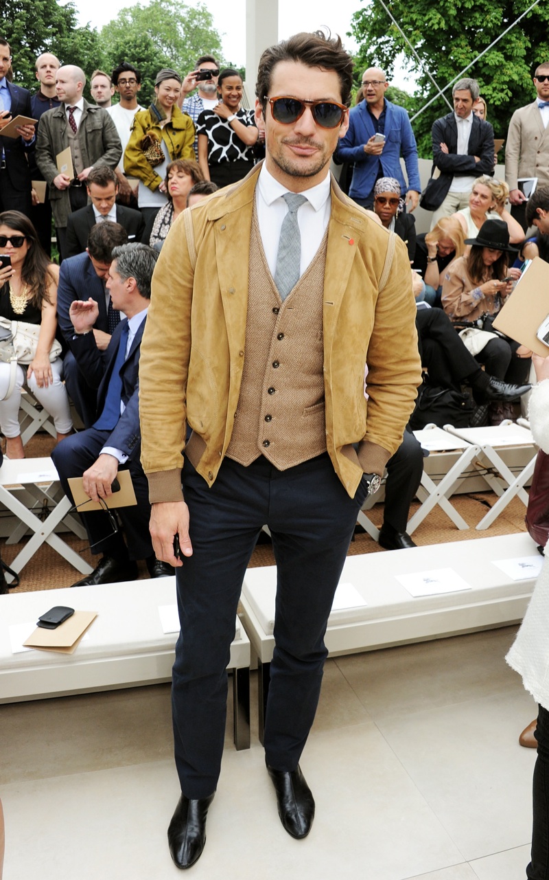 David Gandy at the Burberry Prorsum Menswear Spring Summer 2014 Show in Londo 002 burberry spring summer 2014 guests 0001