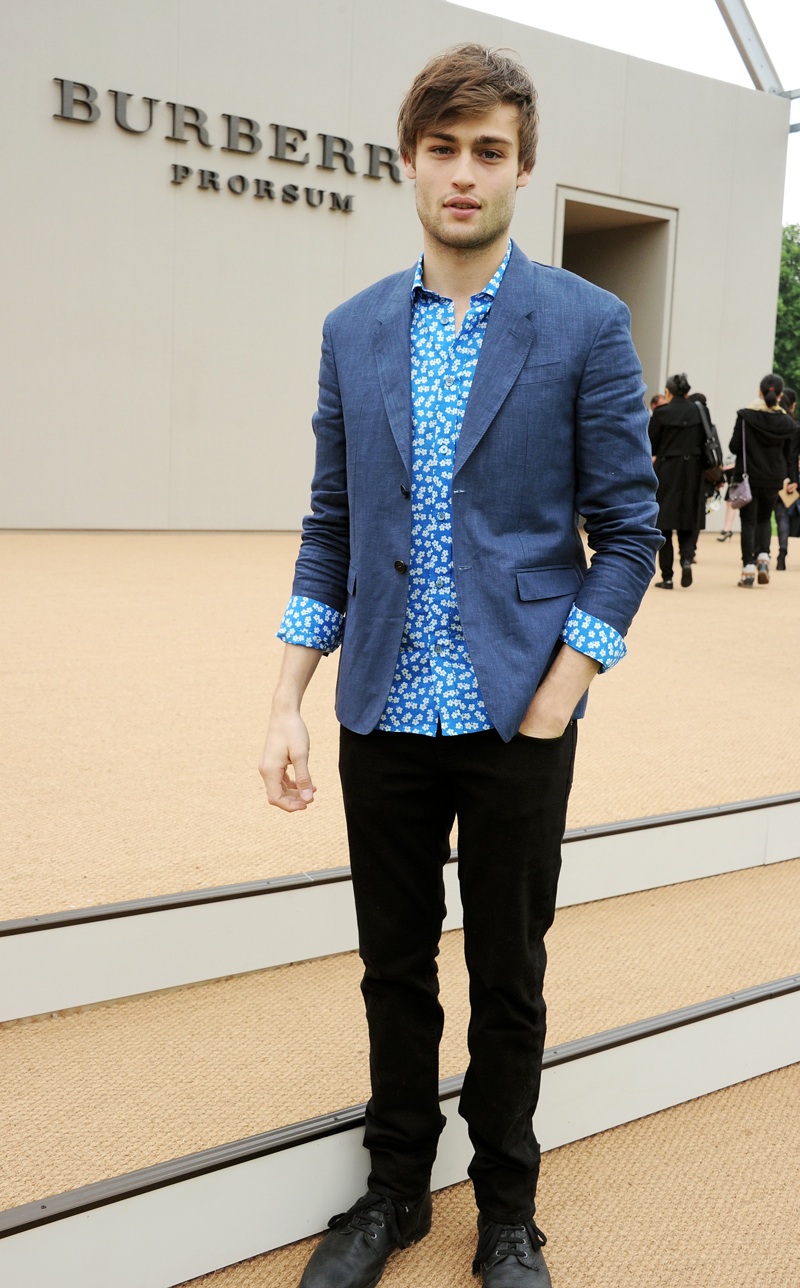 Douglas Booth wearing Burberry at the Burberry Prorsum Menswear Spring Summer 2014 Show in London burberry spring summer 2014 guests 0007