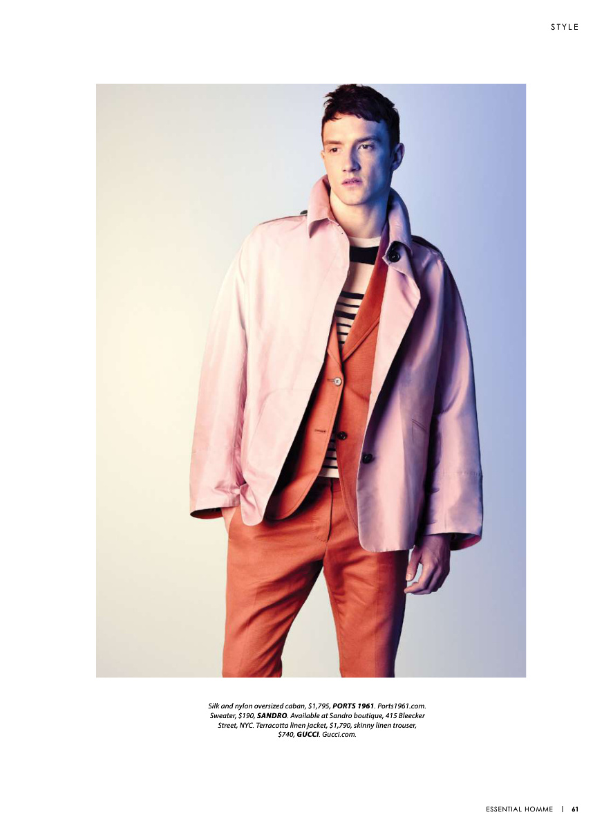 Jacob Coupe Wears Spring Colors for Essential Homme