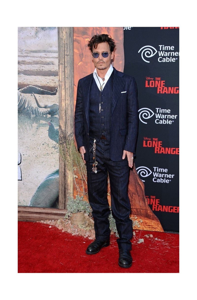 Johnny Depp Wears Ralph Lauren to ‘The Lone Ranger’ World Premiere