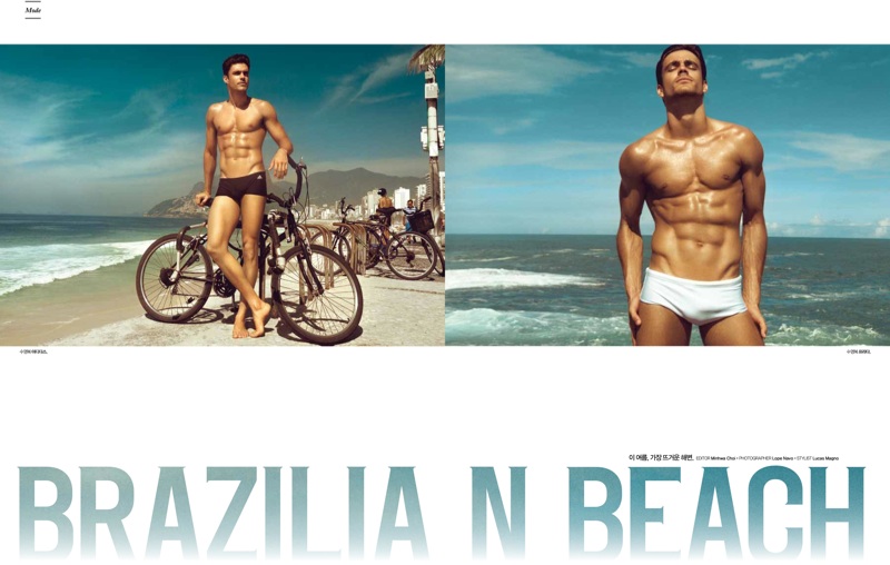 Caio Cesar Hits the Beach for L’Officiel Hommes Korea
