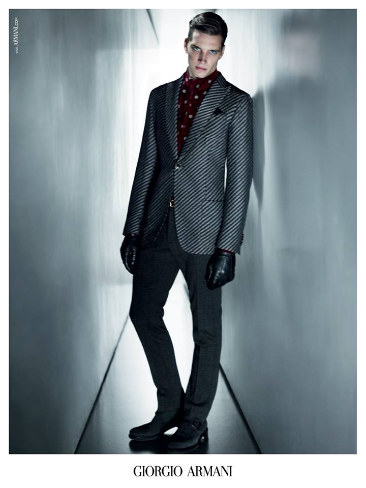 Florian Van Bael Strikes a Pose for Giorgio Armani's Fall/Winter 2013 ...