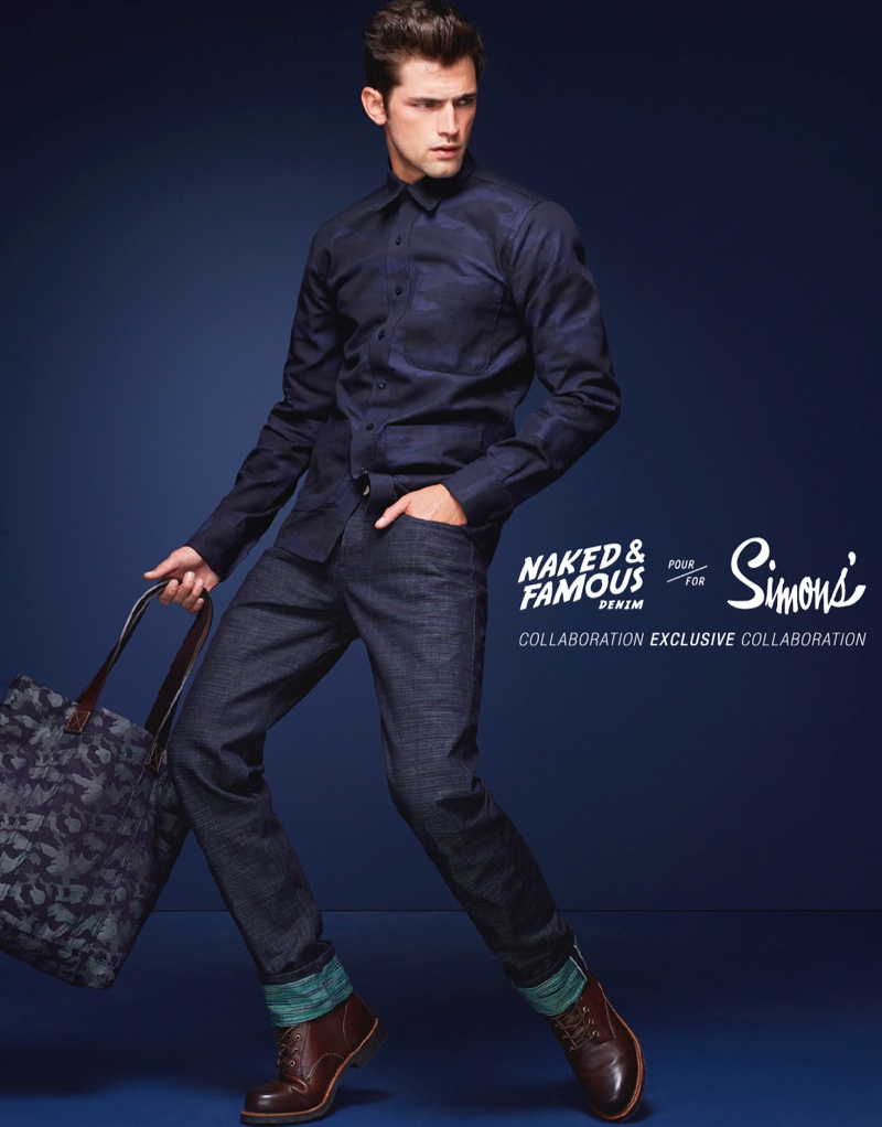 Simons Taps Sean O’Pry to Front their Collaboration with Naked & Famous Denim