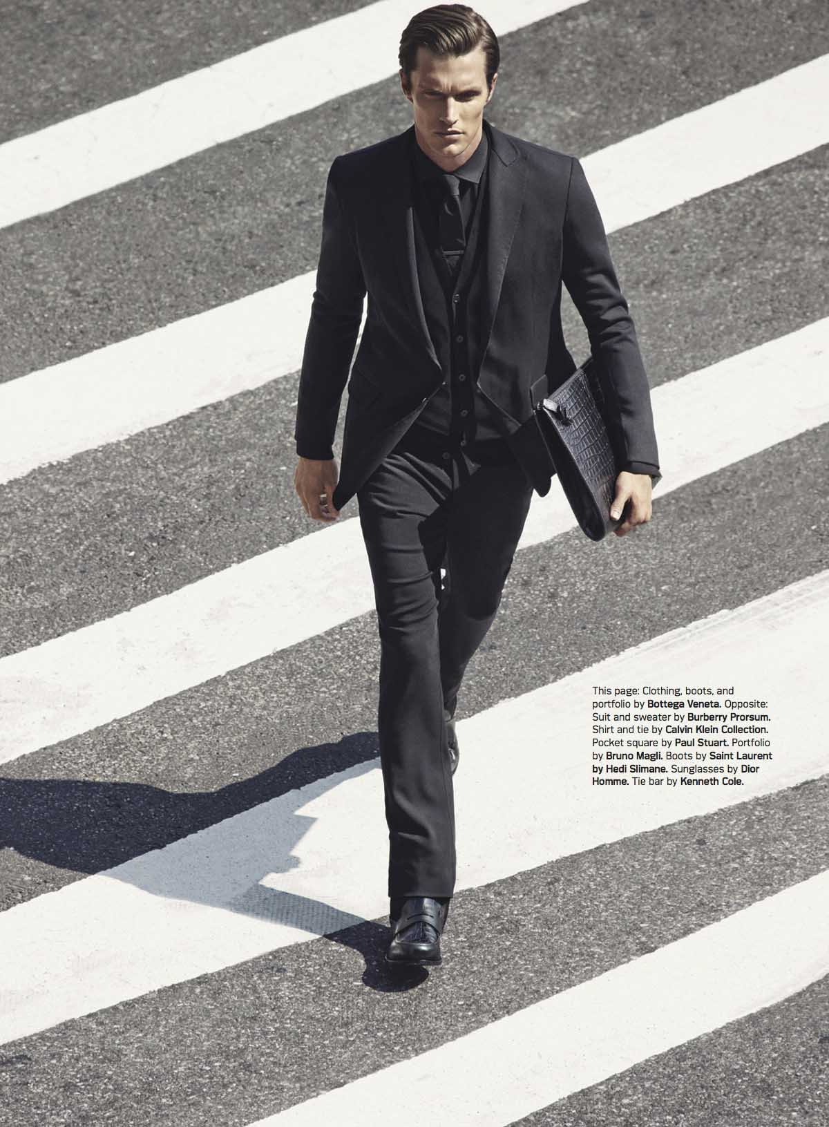 Shaun DeWet Models Fall Suits for Details’ September Issue