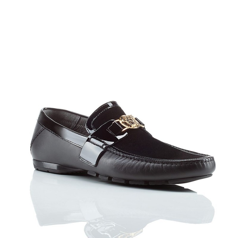 royal blue versace loafers