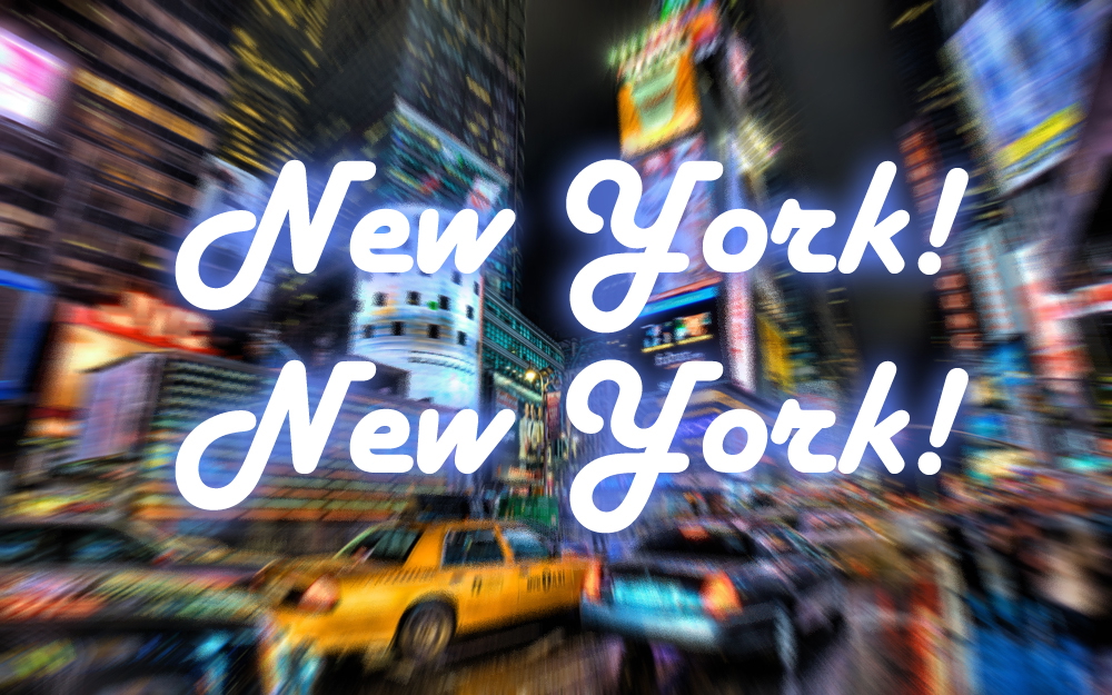 Times Square on a rainy night in New York City