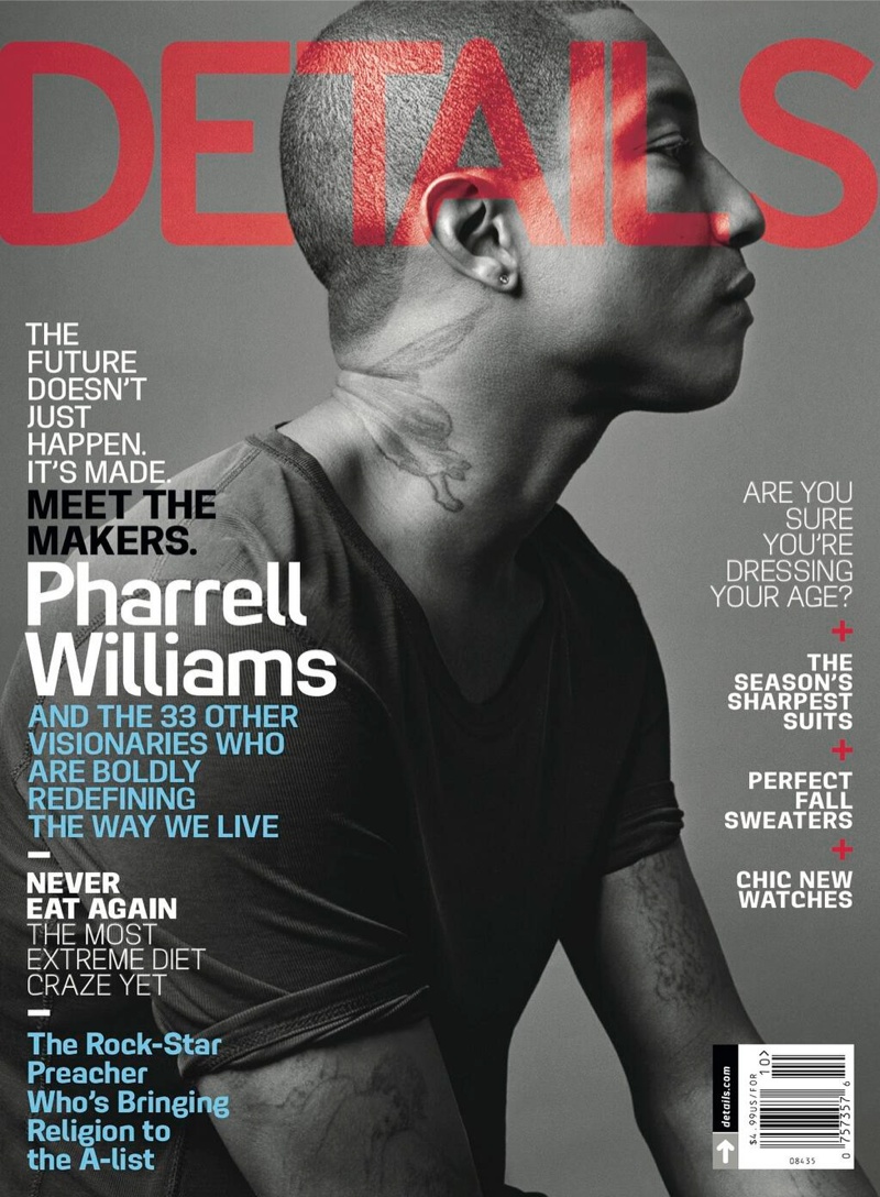 Pharrell Covers the October Issue of Details