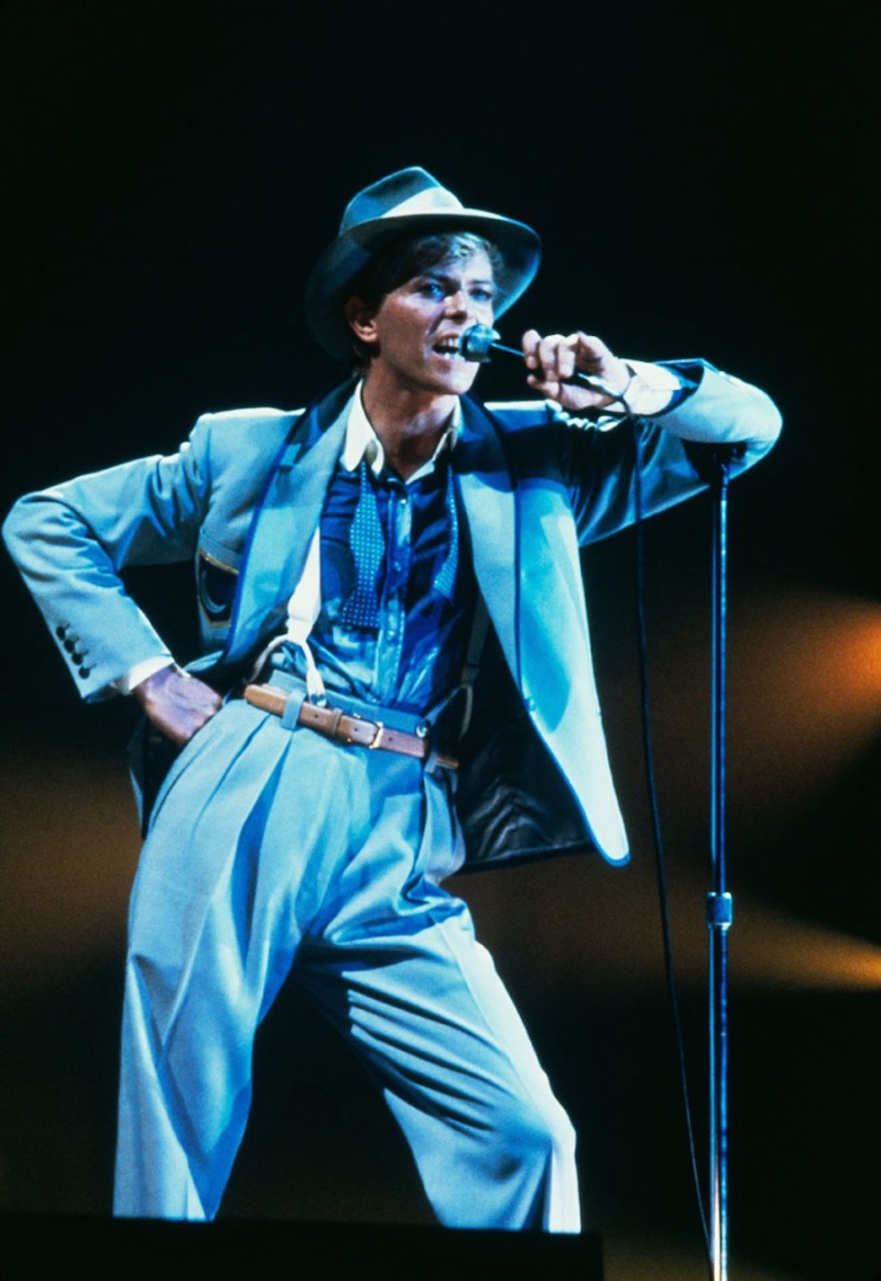 David Bowie cleans up in a blue suit, channeling the Thin White Duke in 1983.