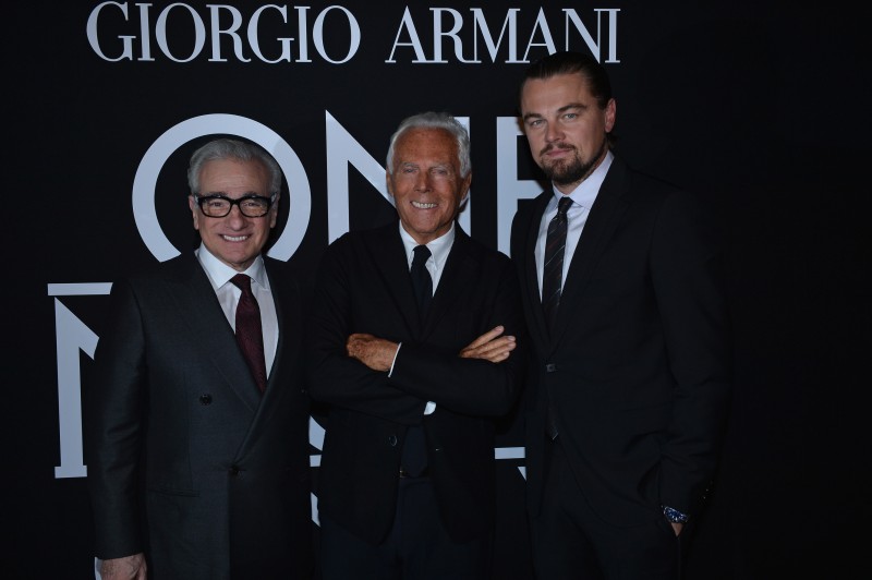 Martin Scorsese, Giorgio Armani and Leonardo Di Caprio 
