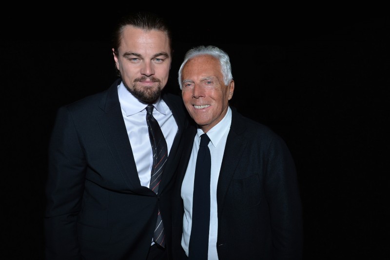 Leonardo Di Caprio and Giorgio Armani