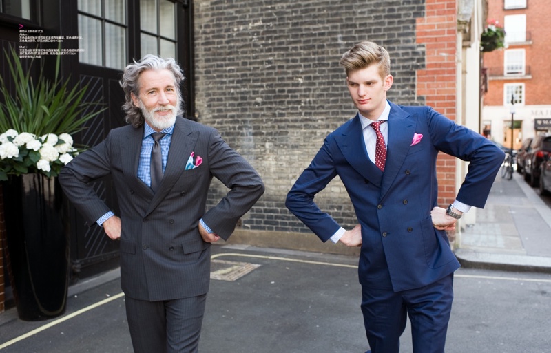 Aiden Brady & Matt King are Father & Son for Harper's Bazaar China