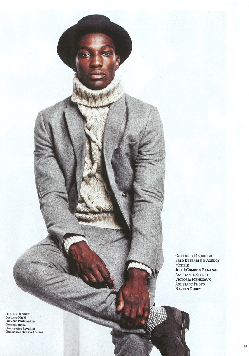 Josué Comoé Dons Fall Staples for Têtu