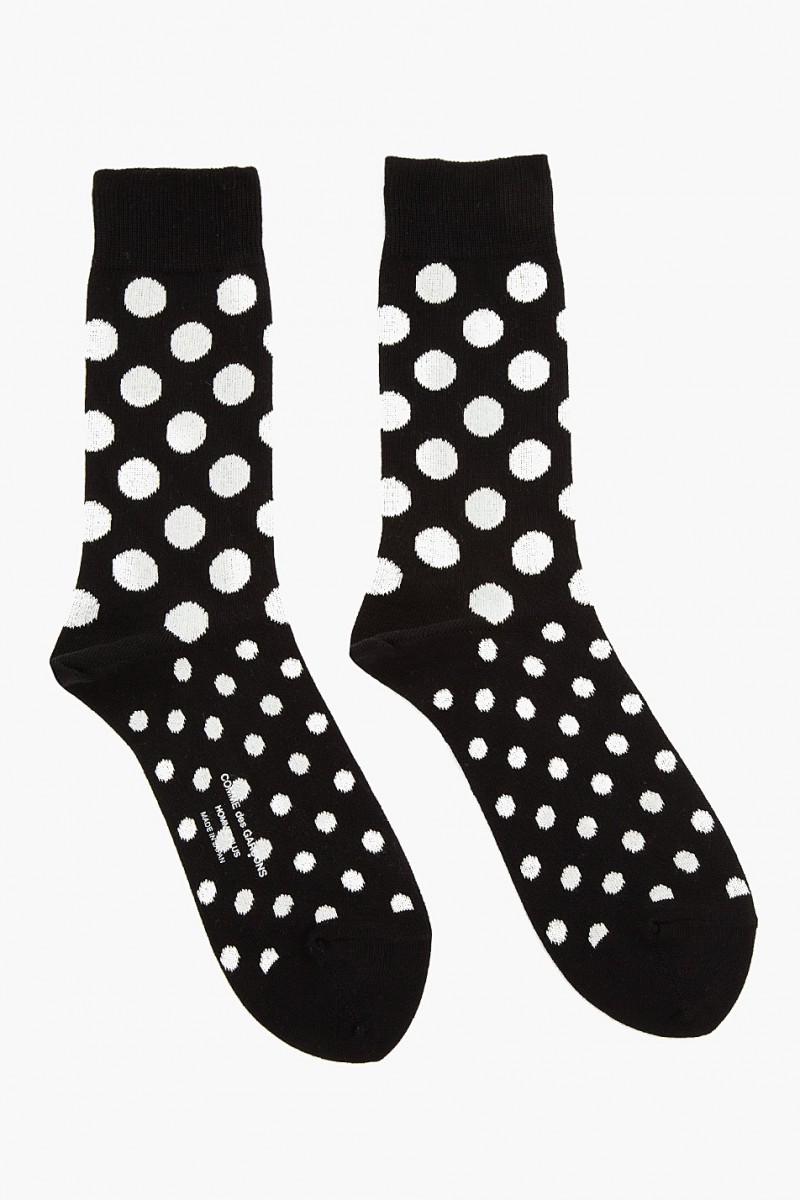 Comme des Garcons Homme Plus Black Jersey Polka Dotted Socks