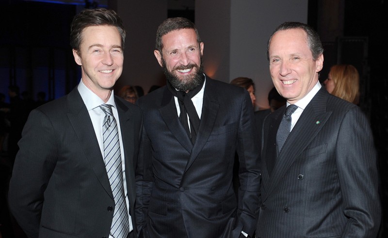 Edward Norton, Stefano Pilati and Gildo Zegna