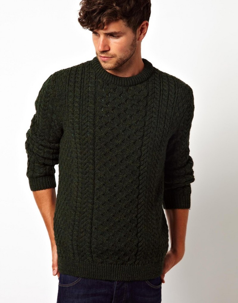 ASOS Cable Sweater In 100% British Wool